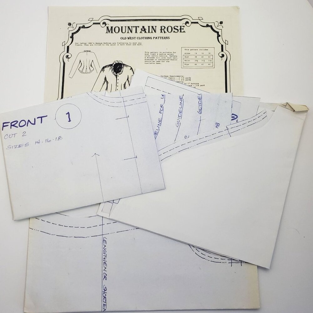 Mountain Rose Sarah Old West Clothing Patterns Sizes 14 16 18 Paper Vintage - Picture 7 of 16